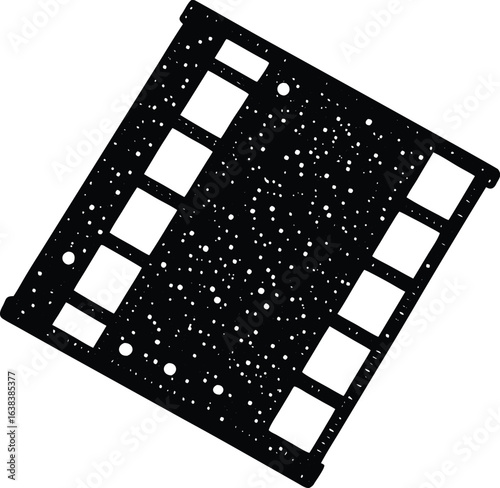 Minimal stipple film photocopy texture scattered silhouette isolated on transparent background