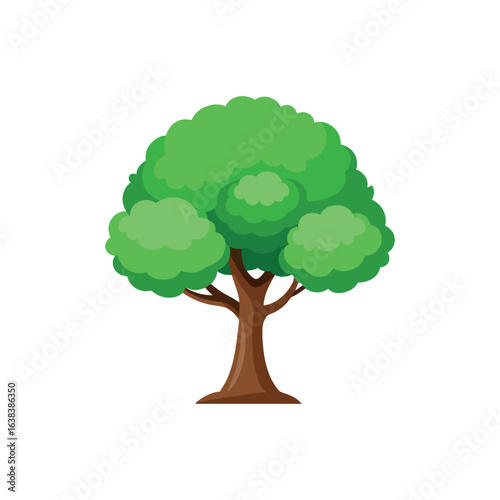 elm tree flat vector illustration