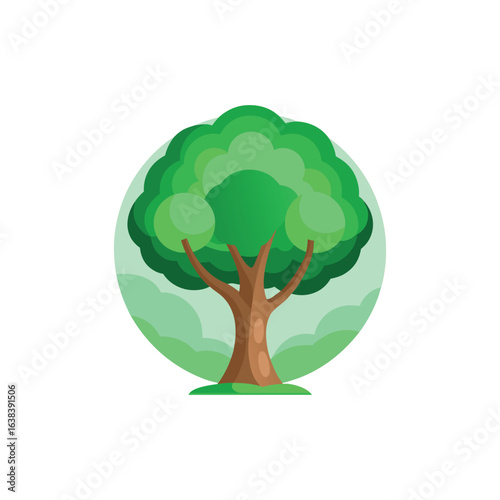 elm tree flat vector illustration