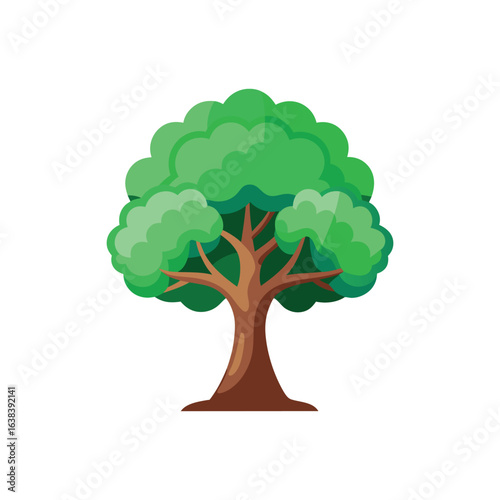 elm tree flat vector illustration