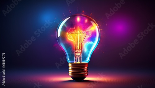 glowing lightbulb inspiration and brilliant new ideas dark background stock photo
