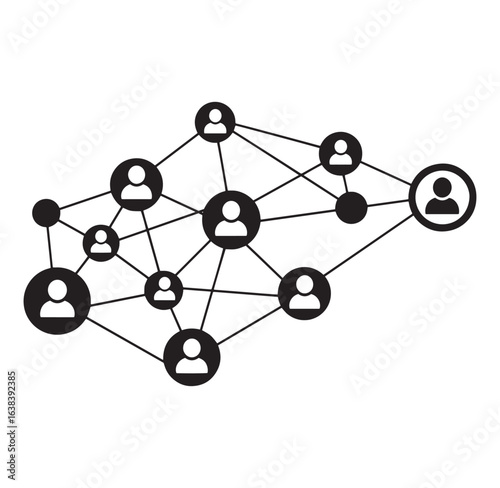 Vector illustration of connected people representing networks connections and social interaction