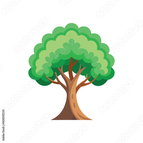 elm tree flat vector illustration