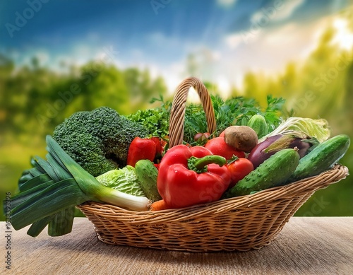 fresh vegetables in a basket