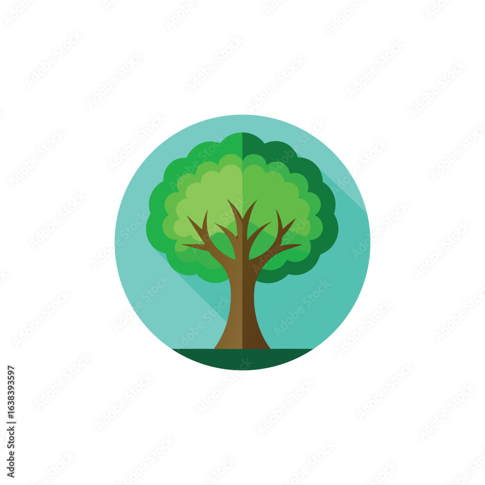 Obraz premium elm tree flat vector illustration