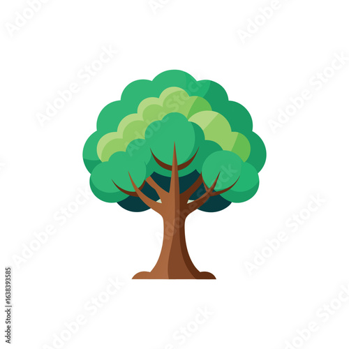 elm tree flat vector illustration