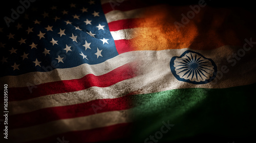 Cultural diplomacy event usa and india flags international relations symbolic representation close-up unity and cooperation