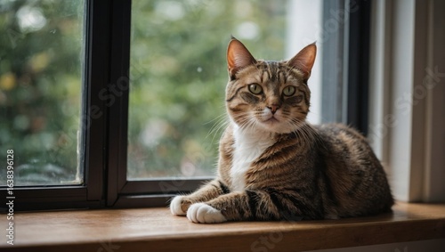 Wallpaper Mural cat sitting by the window Torontodigital.ca