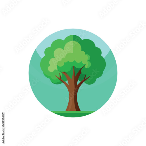 elm tree flat vector illustration