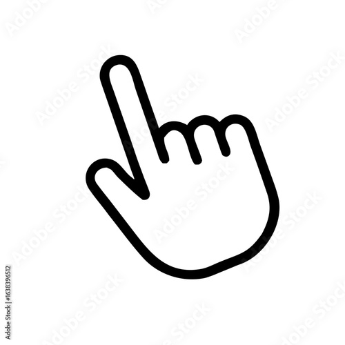 Hand pointing upwards in minimalist line art style  