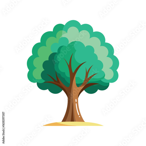 elm tree flat vector illustration