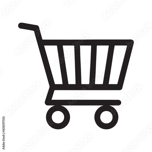  Shopping Cart Icon Retail Store Trolley Silhouette Vector