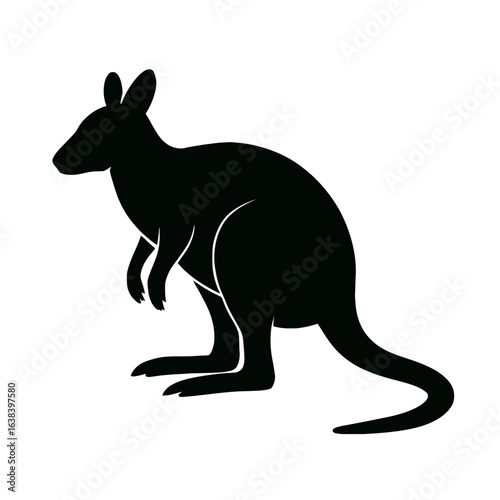 Design a black silhouette of a Pademelon white background clean vector shape