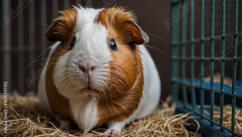 guinea pig sitting in a cage