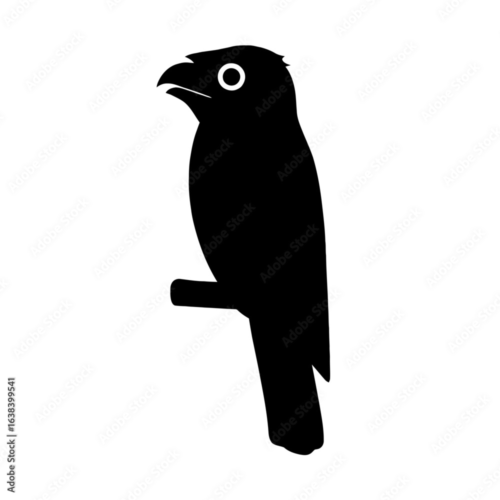 Fototapeta premium Design a black silhouette of a Potoo white background clean vector shape