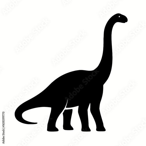Design a black silhouette of a Puertasaurus white background clean vector shape