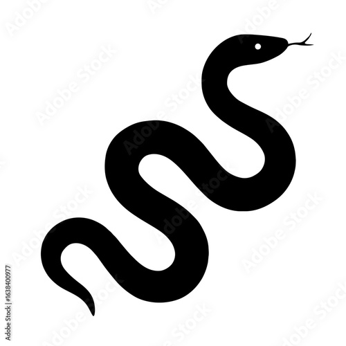 Design a black silhouette of a Sea Snake white background clean vector shape