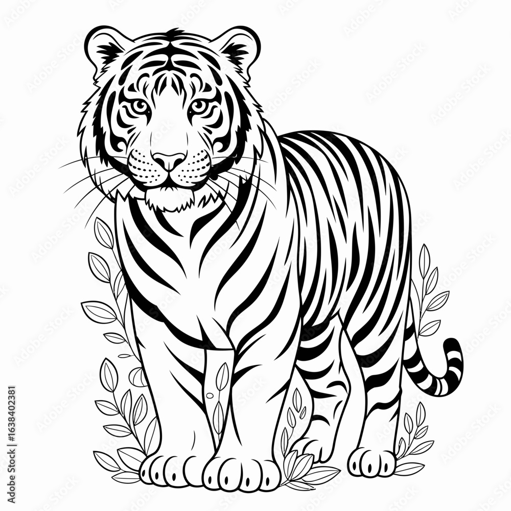 Fototapeta premium tiger on white background
