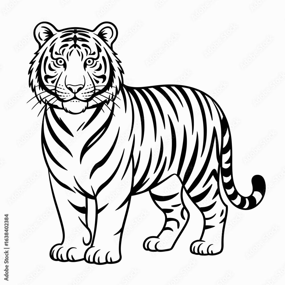 Naklejka premium tiger on white background