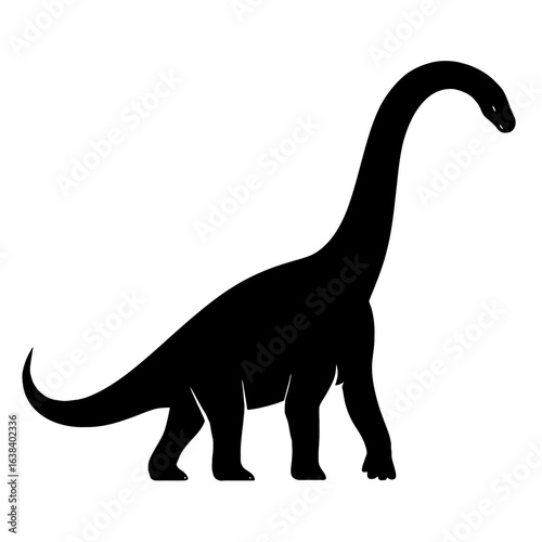Design a black silhouette of a Supersaurus white background clean vector shape