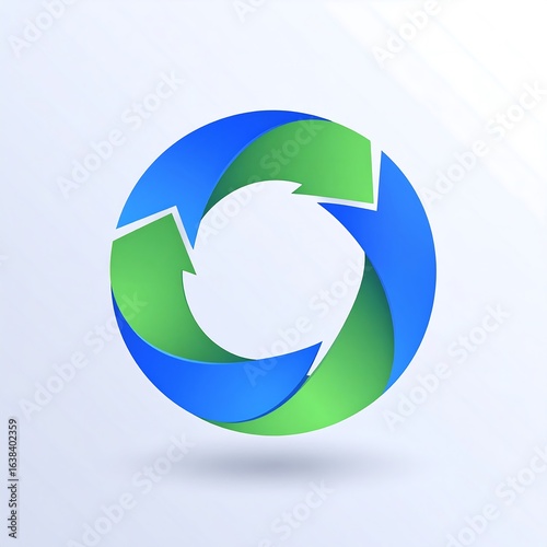 Circular arrows in blue and green
