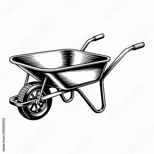 wheelbarrow, vintage, workhorse, gardening, tool, construction, illustration, sketch, rustic, retro, farming, metal, carrier, haul, manual, antique, landscape, agriculture, equipment, classic, oldfash