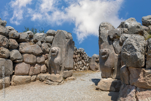 The Lion gate of Hattusa, the capital of the Hittite Empire, Bogazkale (Corum), Turkey