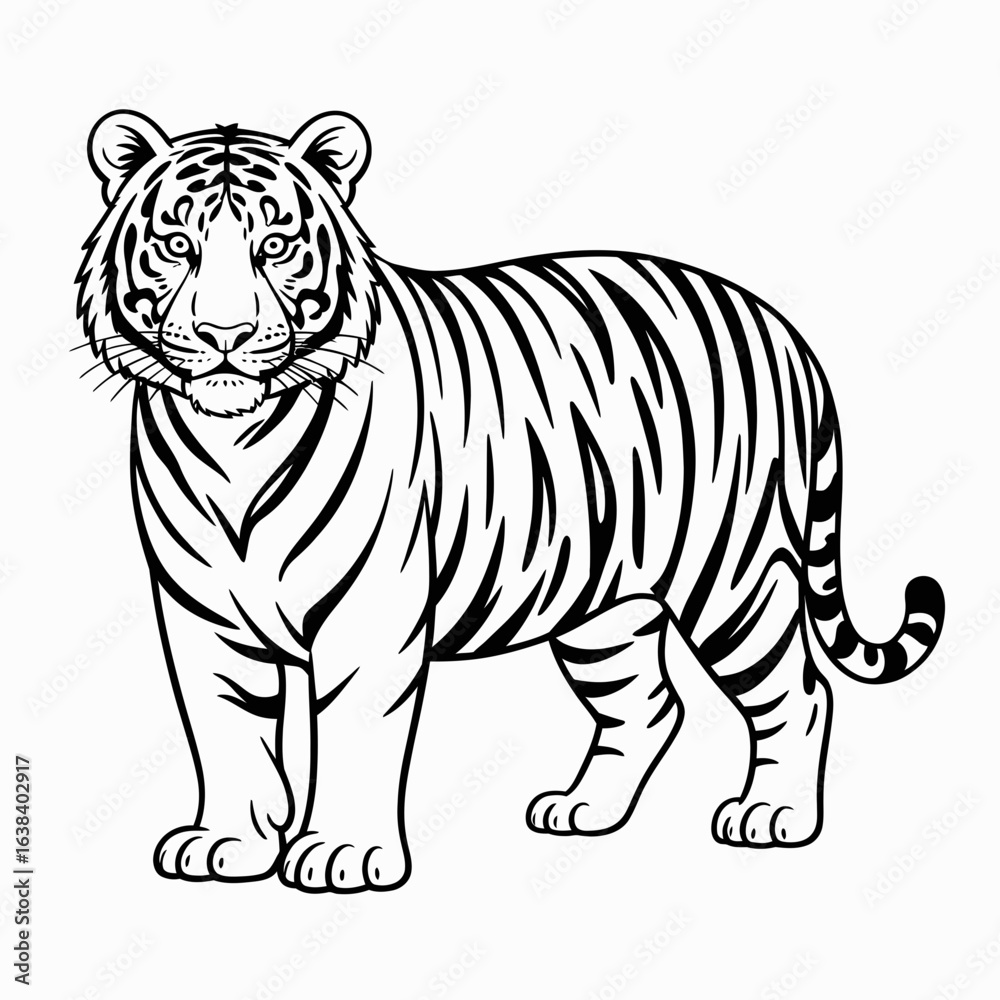 Naklejka premium lion, cub, lioness, wildcat, feline, bigcat, jungle, safari, animal, wildlife, predator, nature, zoo, majestic, paws, whiskers, tail, fur, ears, eyes, strong, sketch, lineart, blackwhite, drawing, out