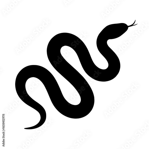Wallpaper Mural Design a black silhouette of a Texas Rat Snake white background clean vector shape Torontodigital.ca