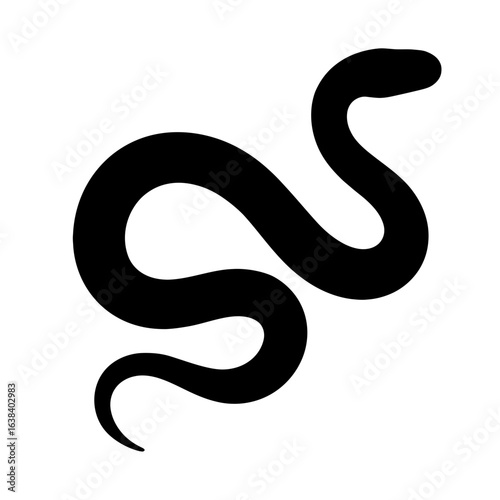 Wallpaper Mural Design a black silhouette of a Texas Night Snake white background clean vector shape Torontodigital.ca