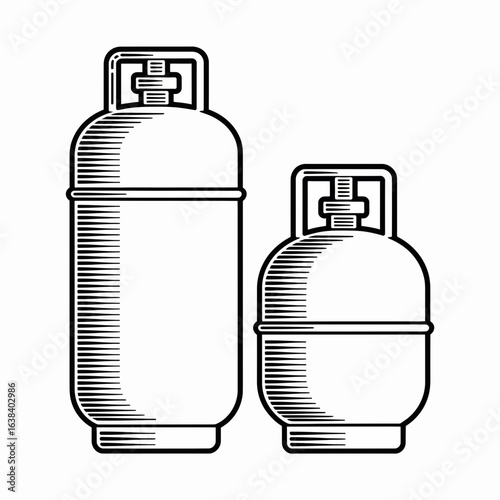 gas, cylinder, icon, propane, tank, fuel, storage, energy, industrial, pressure, container, metal, power, supply, equipment, flammable, safety, combustion, heating, appliance, valve, bottle, liquefied