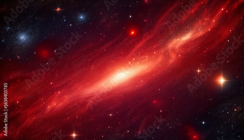 red galaxy space with stars