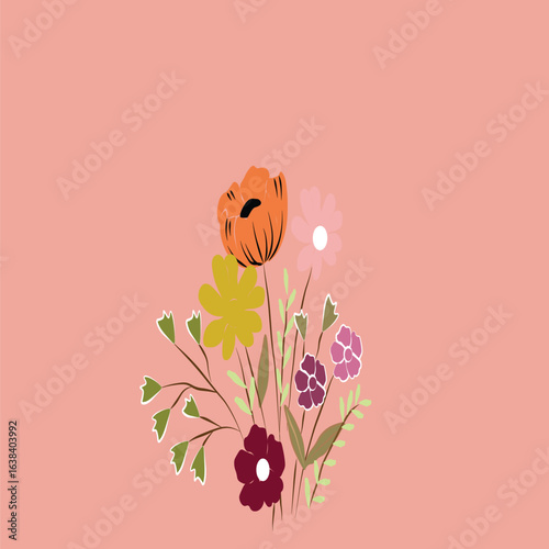 Vector flowers seamless pattern, line illustration, pencil drawing. Black and white floral pattern with flowers. Line art illustration. Floral pattern for invitations, wallpapers, print gift wra