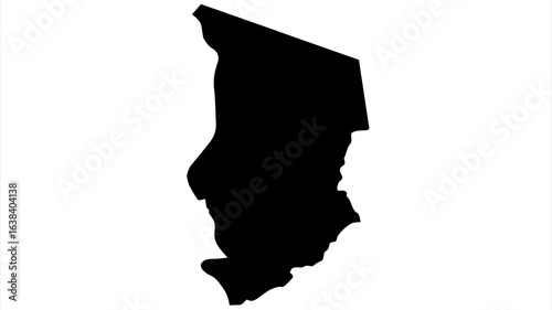 Chad Map Isolated Vector Illustration