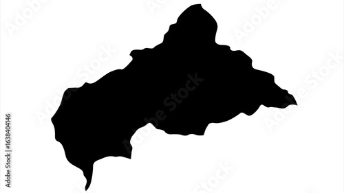 Central Africa Republic Map Isolated Vector Illustration