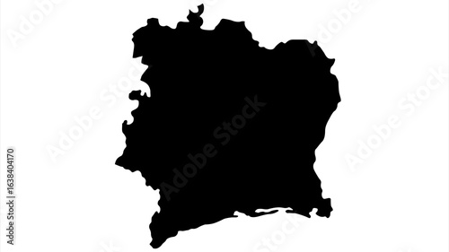 Cote d'Ivoire Map isolated Vector Illustration