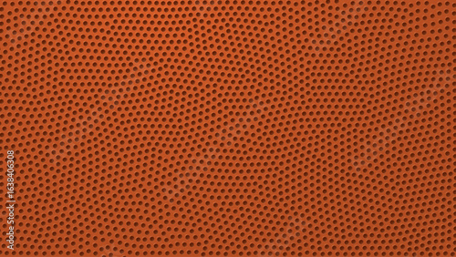 Basketball Ball Realistic Leather Texture with Bumps Pattern Background. Orange Rubber Pebbles Grain Dots Texture. Sports Theme Banner Backdrop. Vector Illustration.