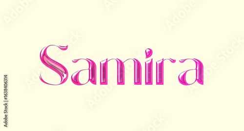 Wallpaper Mural Samira name. Arabic latin Name illustration. Colorful gradient graphic vector typography with removable background. 3D Separate Arabian name. Torontodigital.ca