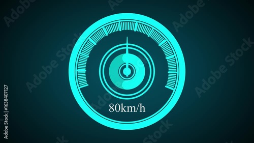 speedometer display mph Speedometer going to max speed and then slow down to zero. Extremely fast driving, car speedometer showing acceleration, speed meter animation, speed test. 