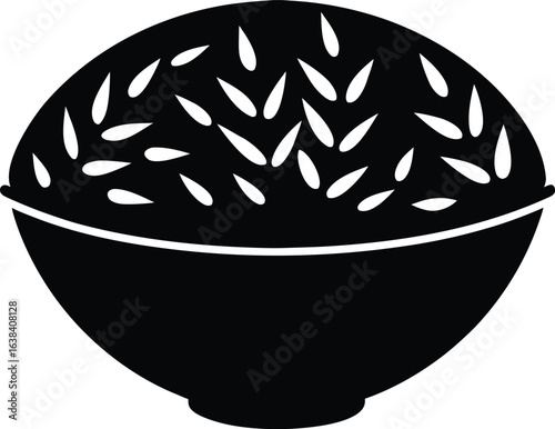 Brown Rice Silhouette Vector Art Illustration