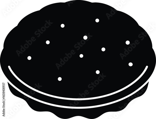 Chapati Silhouette Vector Art Illustration