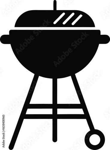 Charcoal Grill Items Silhouette Vector Art Illustration