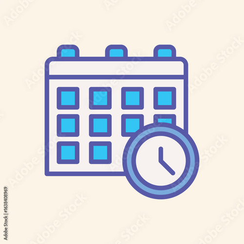 Organize your life and manage tasks efficiently with this modern calendar and clock icon
