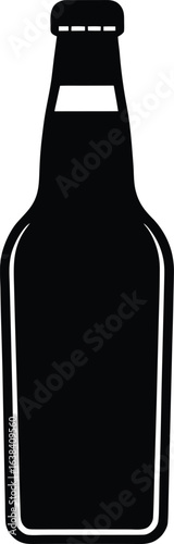 Chilled Beer Silhouette Vector Art Illustration