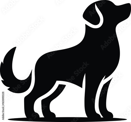 Elegant Silhouette of a Dog Standing Tall A Timeless and Classic Animal Illustration Design Ideal for Pet Lovers and Graphic Projects