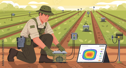 Precision agriculture monitoring crop health utilizing modern technology tools