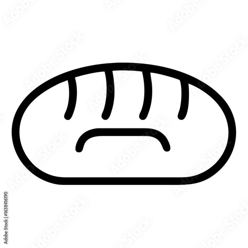 Simple outline of a loaf of bread in minimalist style