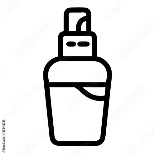 Simple outline of a cosmetic spray bottle in minimalist style  