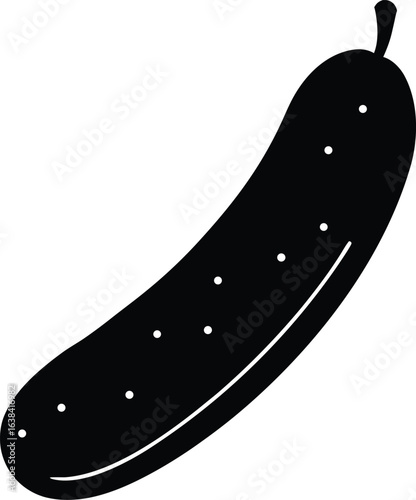 Cucumber Silhouette Vector Art Illustration