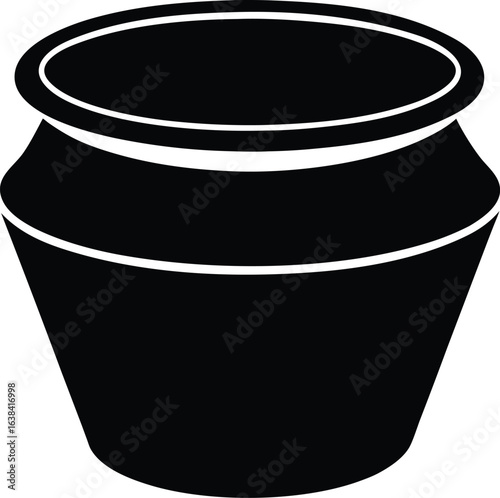 Curd Pot Silhouette Vector Art Illustration